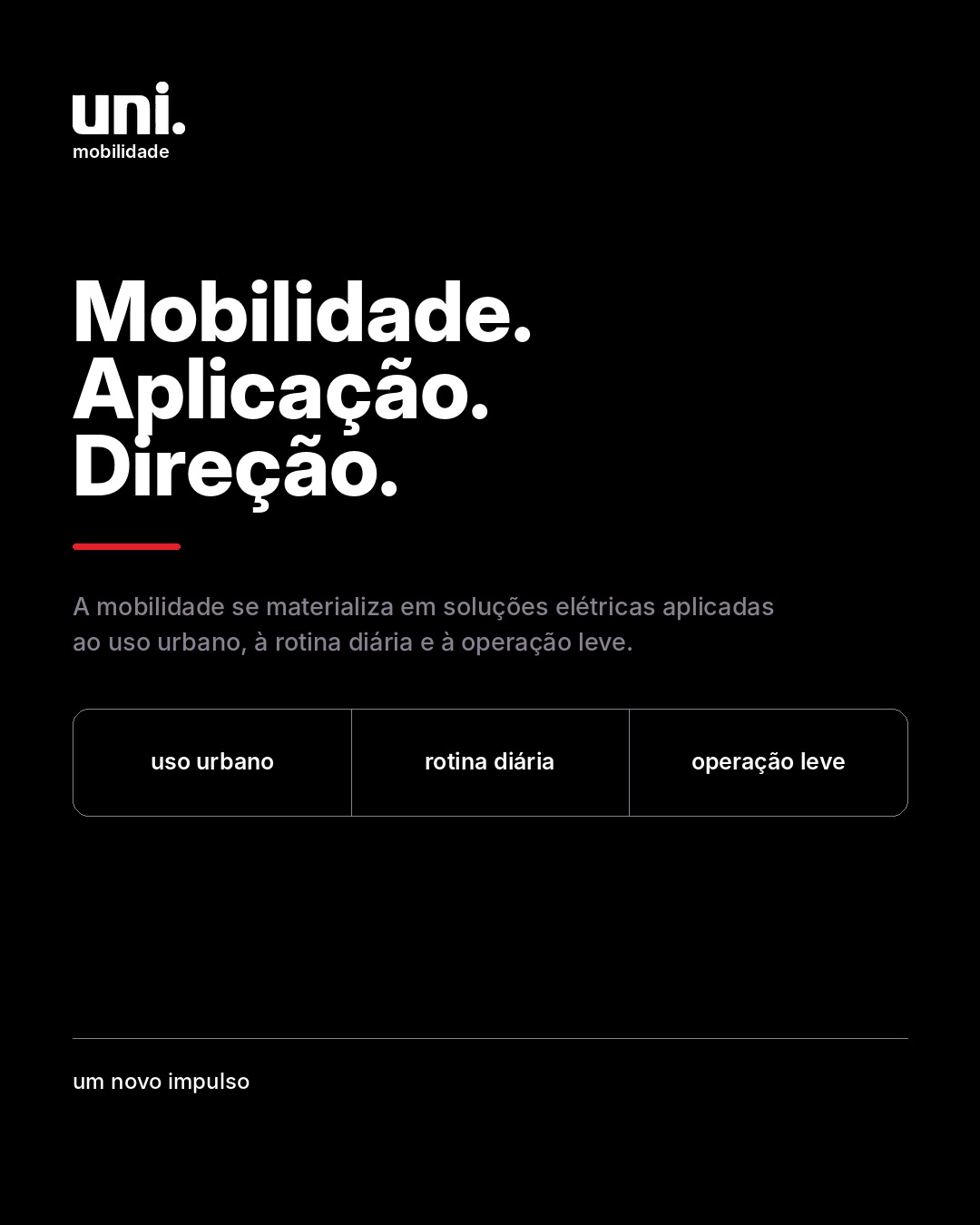 Peça da uni. mobilidade com a frase mobilidade aplicação direção